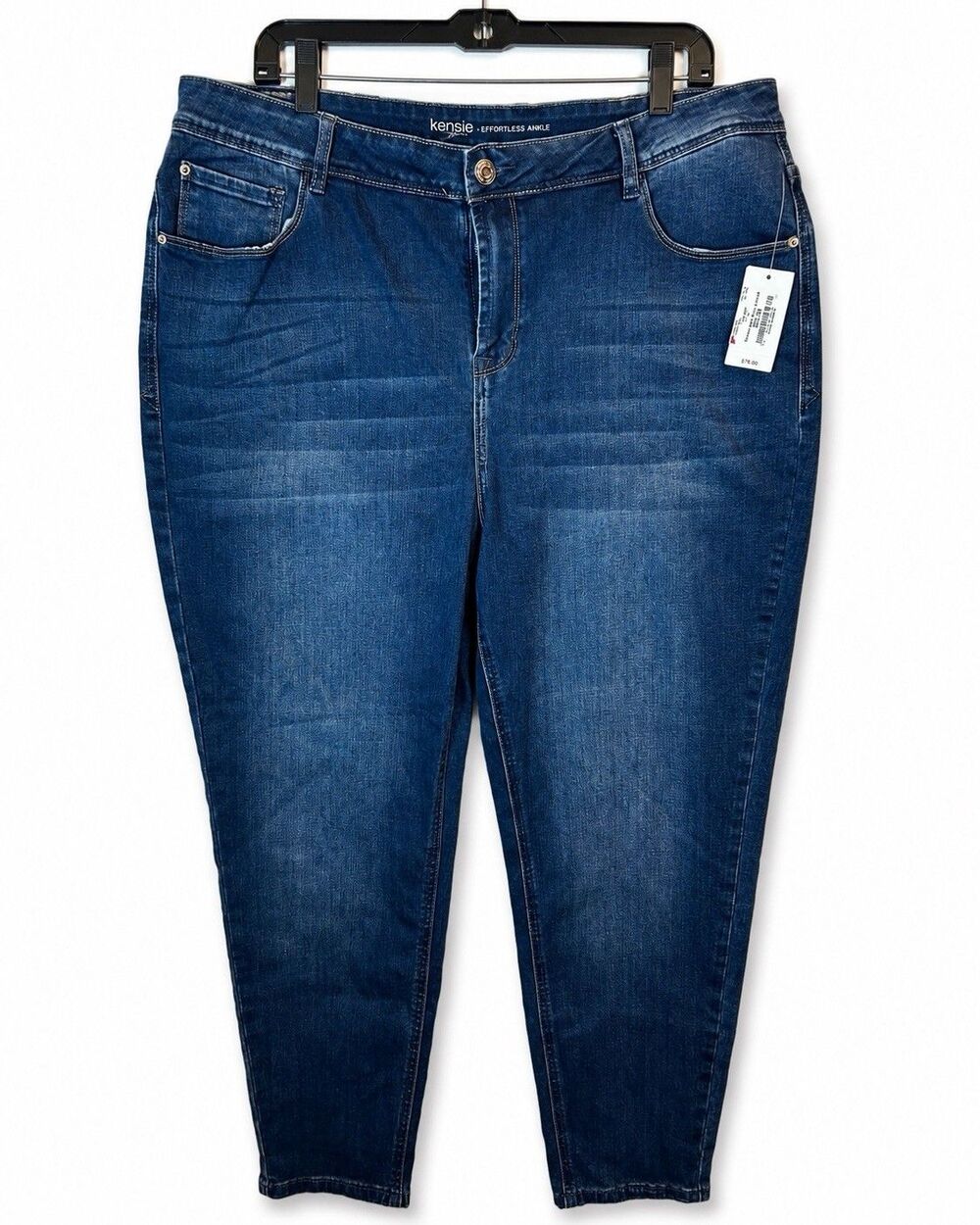 Kensie 20W Effortless Ankle Jeans NWT Mid Rise Stretch Skinny Blue Plus